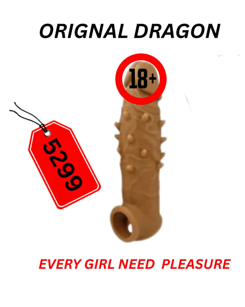 ✨ Silicone Crystal Dragon Condom – 6 Inch | Brown 🤎