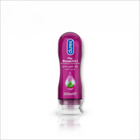 Durex Play Massage 2-In-1 Intimate Lube & Massage Gel, Aloe Vera, 200ml